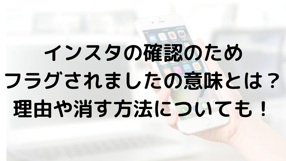 インスタの確認のためフラグされましたの意味とは？理由や消す方法についても！ | コナンくんの知恵袋